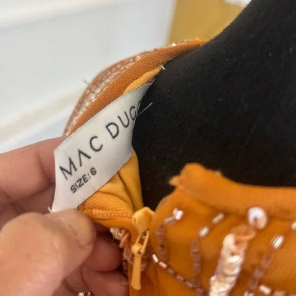 Mac Duggal
Sleeveless Abstract Beaded Midi Dress - Picture 8 of 11